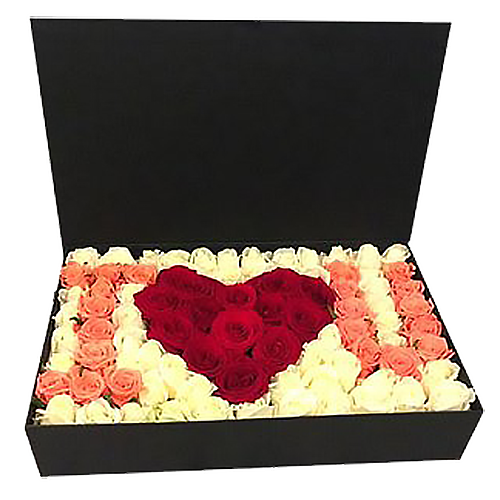 Фото товара 101 троянда в коробці "I love you" з категорії найбільш шикарних букетів  в Самборі