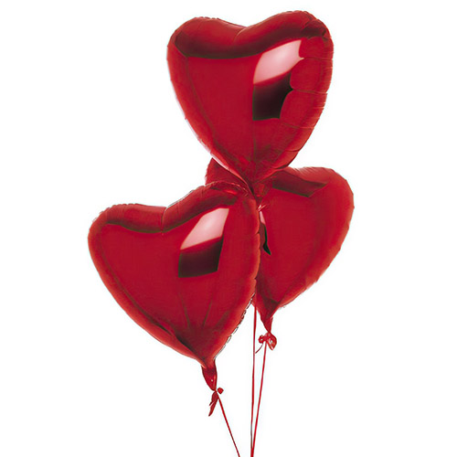 Фото товара 3 фольговані кульки у формі серця в Самборі