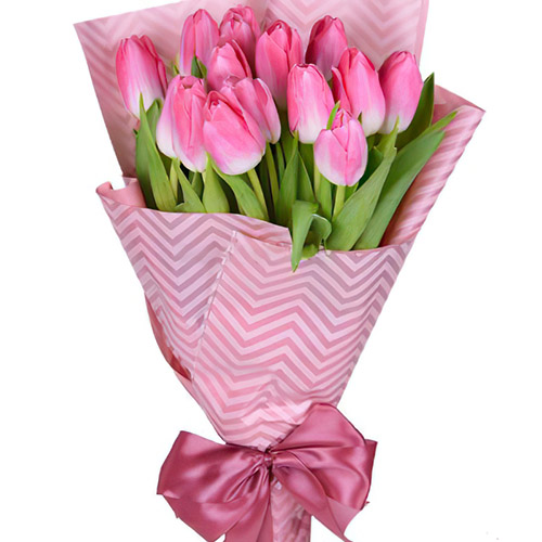 Фото товара 15 рожевих тюльпанів в Самборі