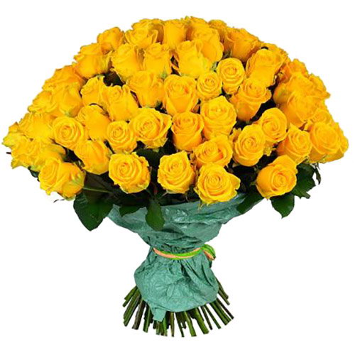 Фото товара 101 жовта троянда з категорії найбільш шикарних букетів  в Самборі