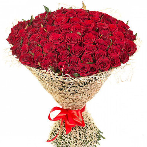 Фото товара 101 червона троянда з категорії найбільш шикарних букетів  в Самборі