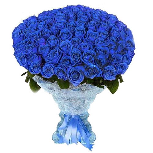 Фото товара 101 синя троянда (фарбована) з категорії найбільш шикарних букетів  в Самборі