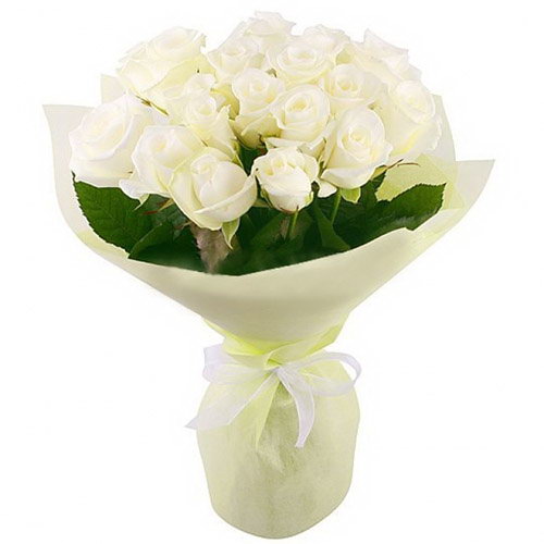 Фото товару 19 білих троянд з категорії недорогі букети в Самборі