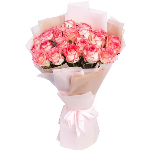 Фото товара 25 троянд "Джумілія" з категорії букетів среднец ціни  в Самборі