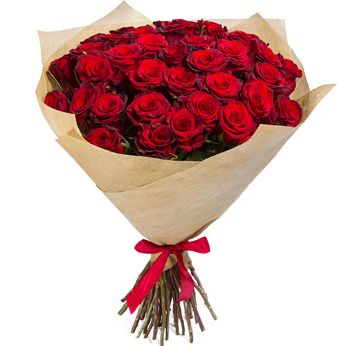 Фото товара 35 червоних троянд з категорії найбільш шикарних букетів  в Самборі