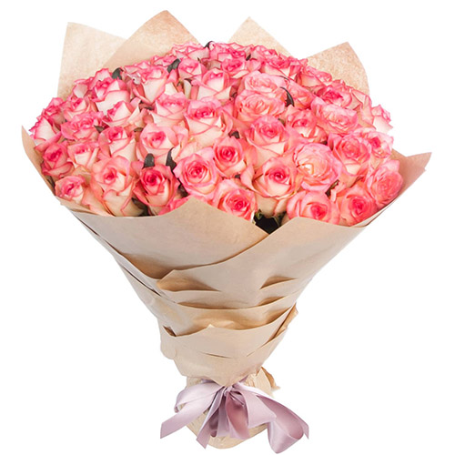 Фото товара 51 троянда "Джумілія" з категорії найбільш шикарних букетів  в Самборі