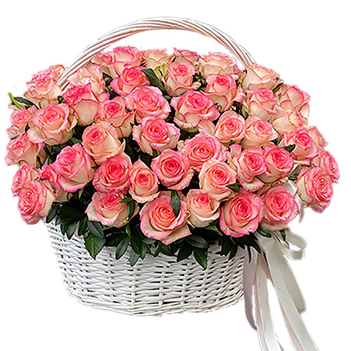 Фото товара 51 троянда "Джумілія" в кошику з категорії найбільш шикарних букетів  в Самборі