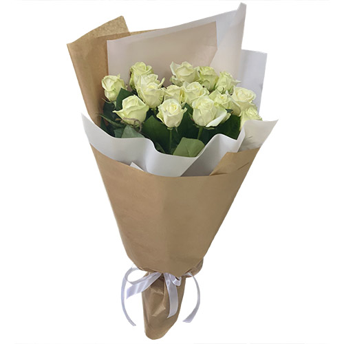 Фото товару 15 білих троянд з категорії недорогі букети в Самборі