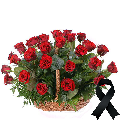 Фото товара 36 червоних троянд у кошику в Самборі