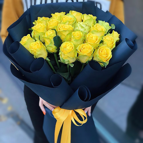 Фото товара Траурний букет жовтих троянд в Самборі