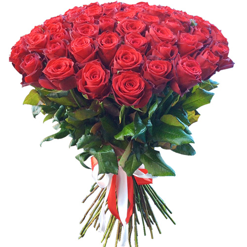Фото товара 51 червона троянда з категорії найбільш шикарних букетів  в Самборі