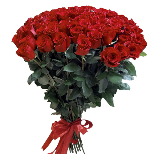 Фото товара 101 троянда "Фрідом" метрова з категорії найбільш шикарних букетів  в Самборі