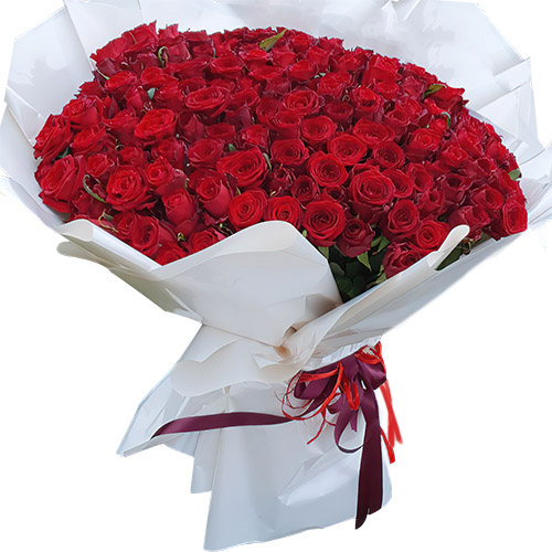 Фото товара 201 червона троянда з категорії найбільш шикарних букетів  в Самборі