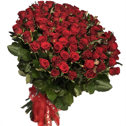 Фото товара Букет червоних троянд - 101 з категорії найбільш шикарних букетів  в Самборі