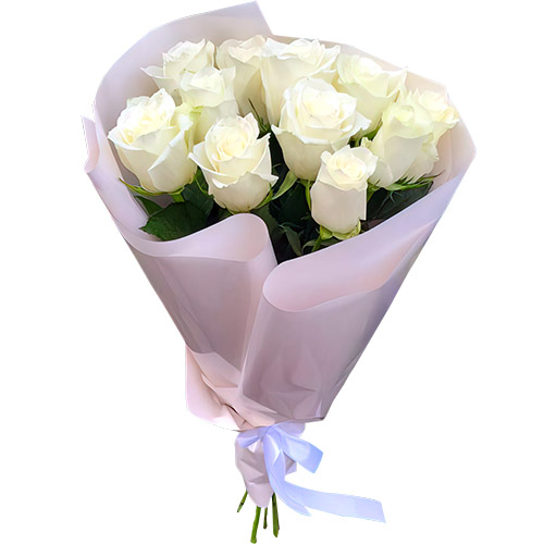 Фото товару 11 білих троянд з категорії недорогі букети в Самборі