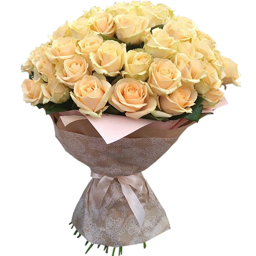 Фото товара Букет троянд - 51 кремова з категорії найбільш шикарних букетів  в Самборі