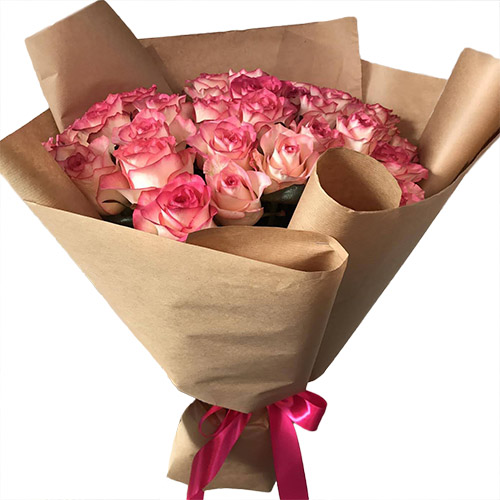 Фото товара 25 рожевих троянд з категорії найбільш шикарних букетів  в Самборі