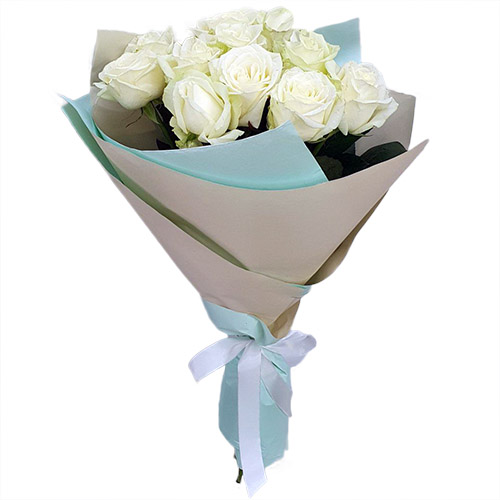 Фото товару Букет білих троянд (11 шт) з категорії недорогі букети в Самборі
